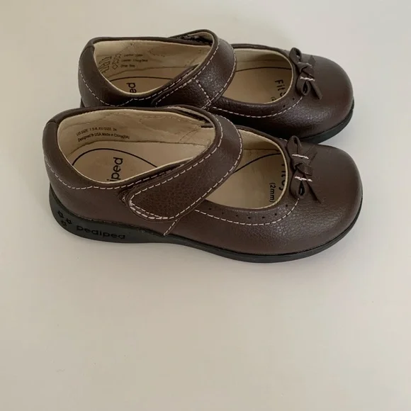New! Pediped Flex Mary Isabelle Shoes- brown size 24 is 7.5-8 - Picture 3 of 5